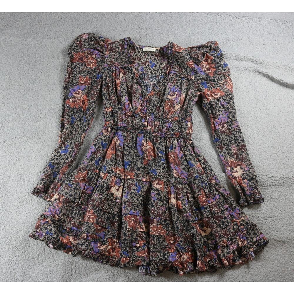 Ulla Johnson Dress Womens 2 Julie Long Sleeve Floral Print Mini Ruffle Boho